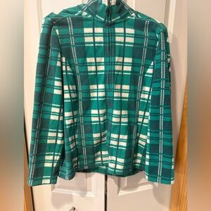 Liz Claiborne Teal and White Plaid Jacket